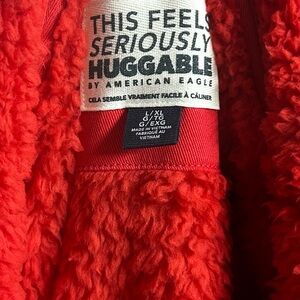 American Eagle Outfitters Red Fleece Jacket